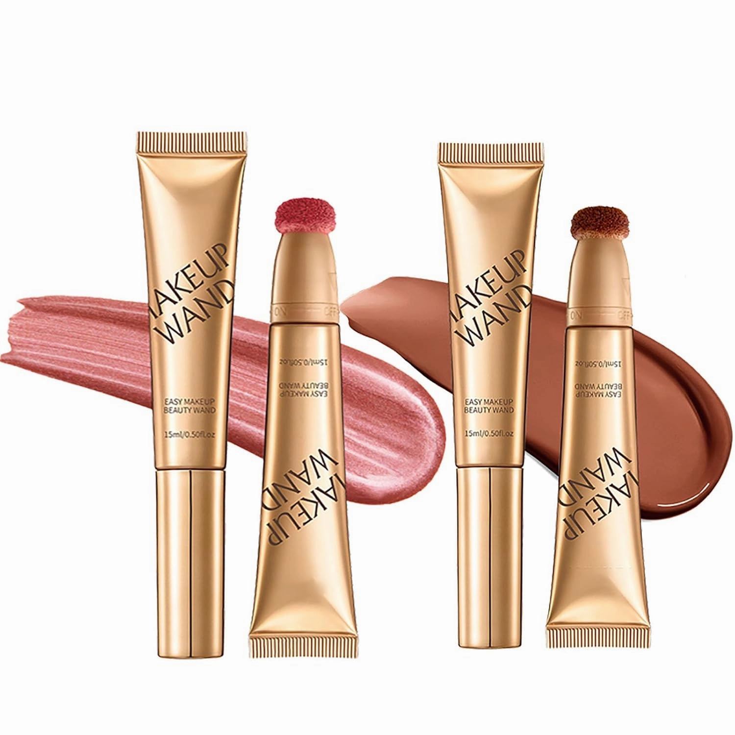 Contour Wand & Blush Highlights Wand Duo, Liquid Highlighter Contour Stick, Long Lasting Waterproof 2 in 1 Contouring Wands with Applicator (05#)