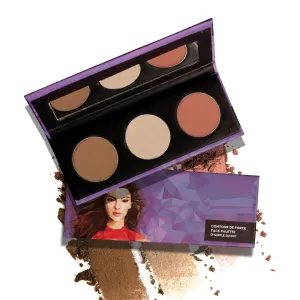Cosme.tics Contour De Force Face Palette for Makeup | Includes Matte Bronzer, Highlighter & Blush | Makeup Palette with Built-in Mirror - 01 Subtle Summit