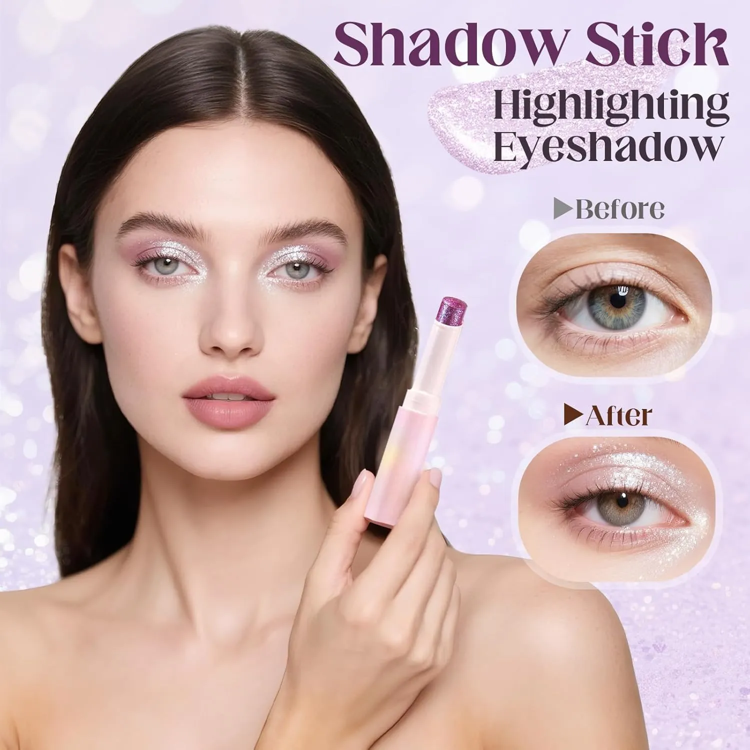 Crystal Hydrating Jelly Stick Eyeshadow Stick, 2025 New Jelly Shimmer Eye Shadow Crayon, Long Lasting Shimmer Eyeshadow Eye Brightener Makeup Glitter Gradient Eye shadow Sticks (#02)