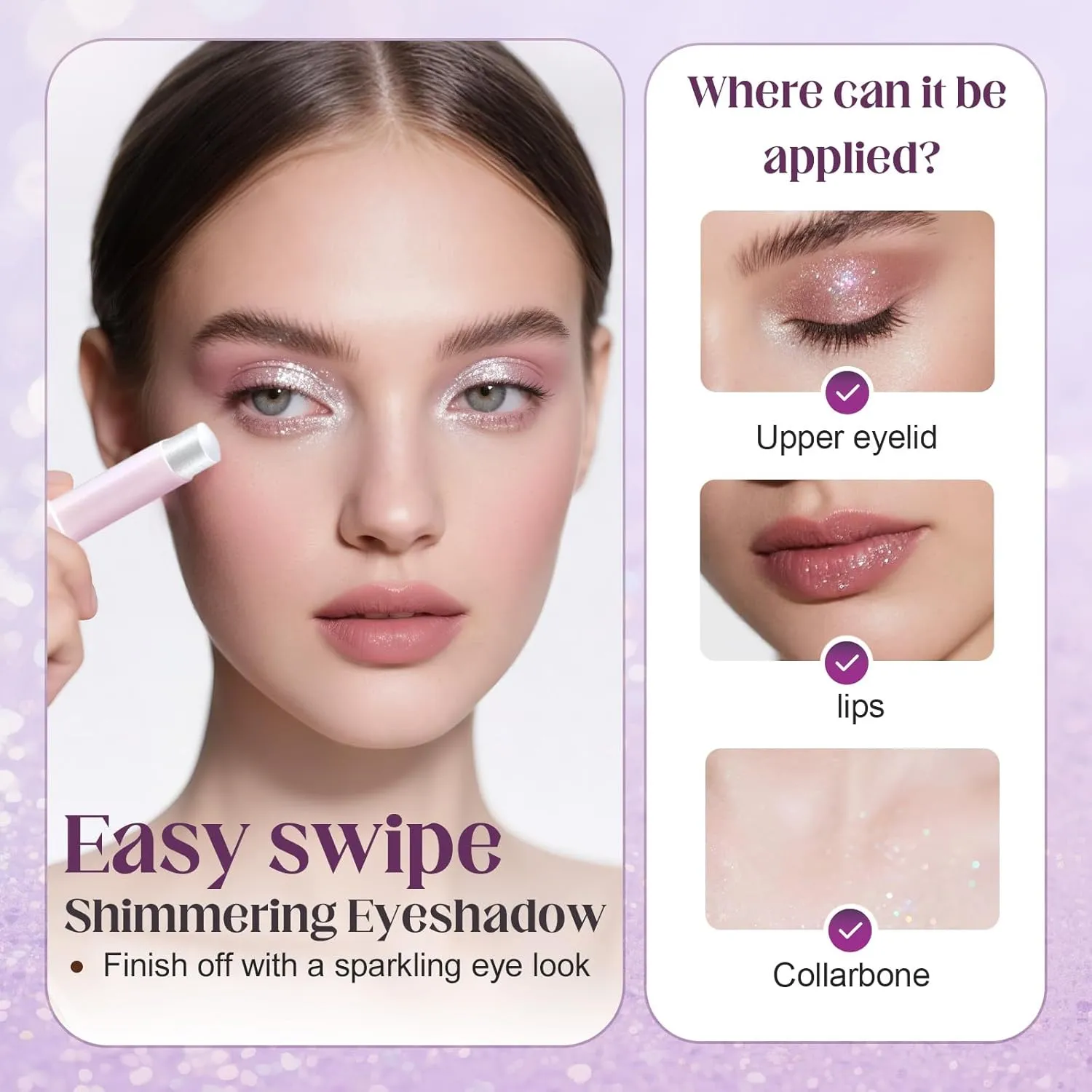 Crystal Hydrating Jelly Stick Eyeshadow Stick, 2025 New Jelly Shimmer Eye Shadow Crayon, Long Lasting Shimmer Eyeshadow Eye Brightener Makeup Glitter Gradient Eye shadow Sticks (#02)