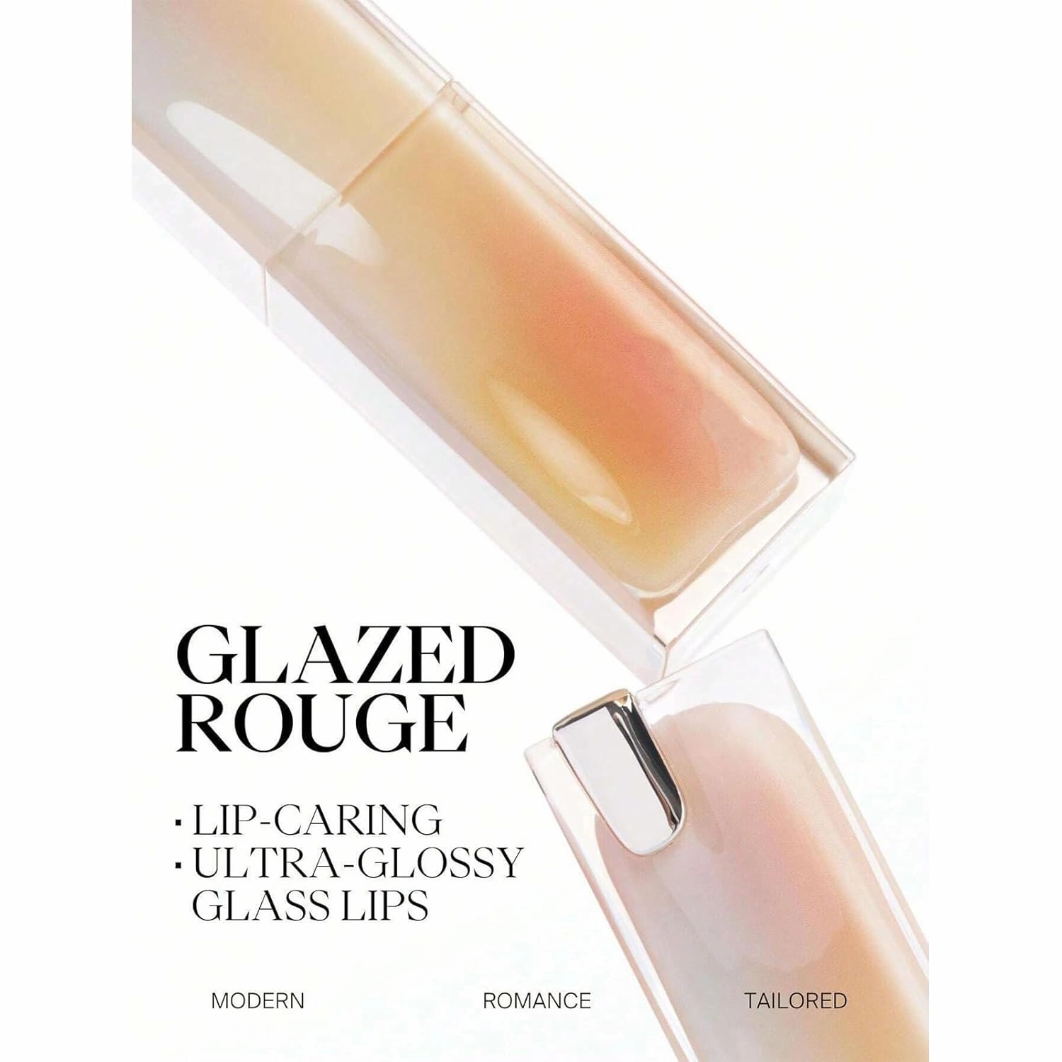 Crystal Jelly Mirror Lipstick, Glazed Rouge Crystal Jelly Mirror Lipstick, Hydrating Lip Care, Moisturizing Plumping, Long Lasting Transfer-Proof Lipsticks (522)