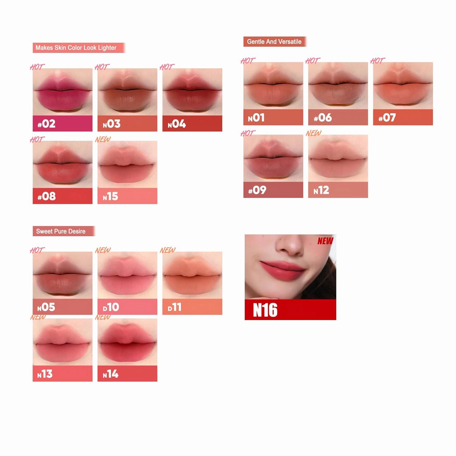 Cushion Lip Powder Cream, Matte Air Cushion Lipstick, Nude Lip Stain, Velvet Matte Lip Cream, Non-Stick Cup, Quick-Drying, Long Lasting Lipstick 24 Hour Waterproof (N14)