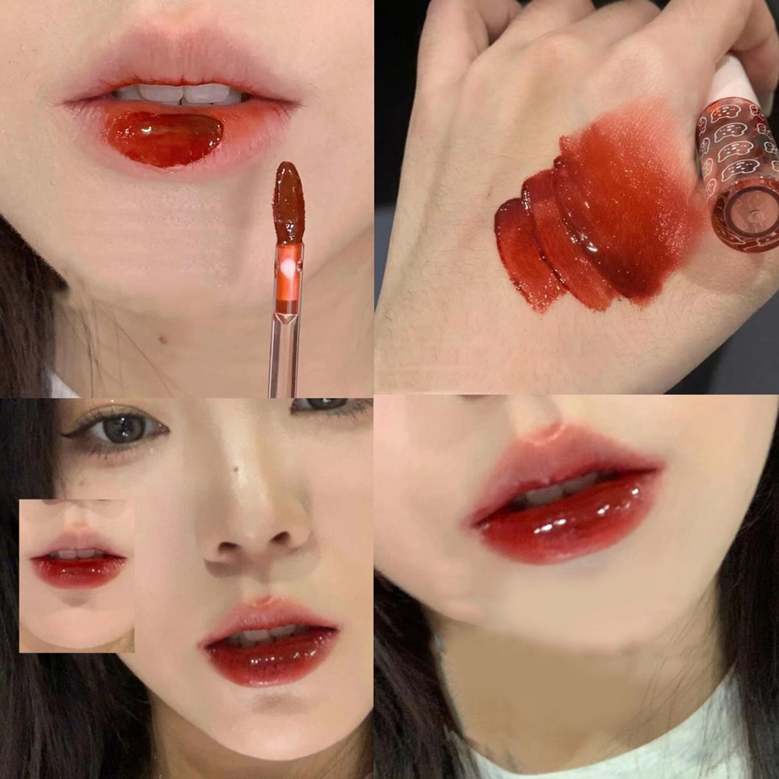 Cute Bear Tube Bubble Lip Gloss Mirror Water Liquid Lipstick
