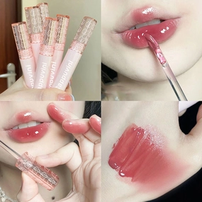 Cute Bear Tube Bubble Lip Gloss Mirror Water Liquid Lipstick