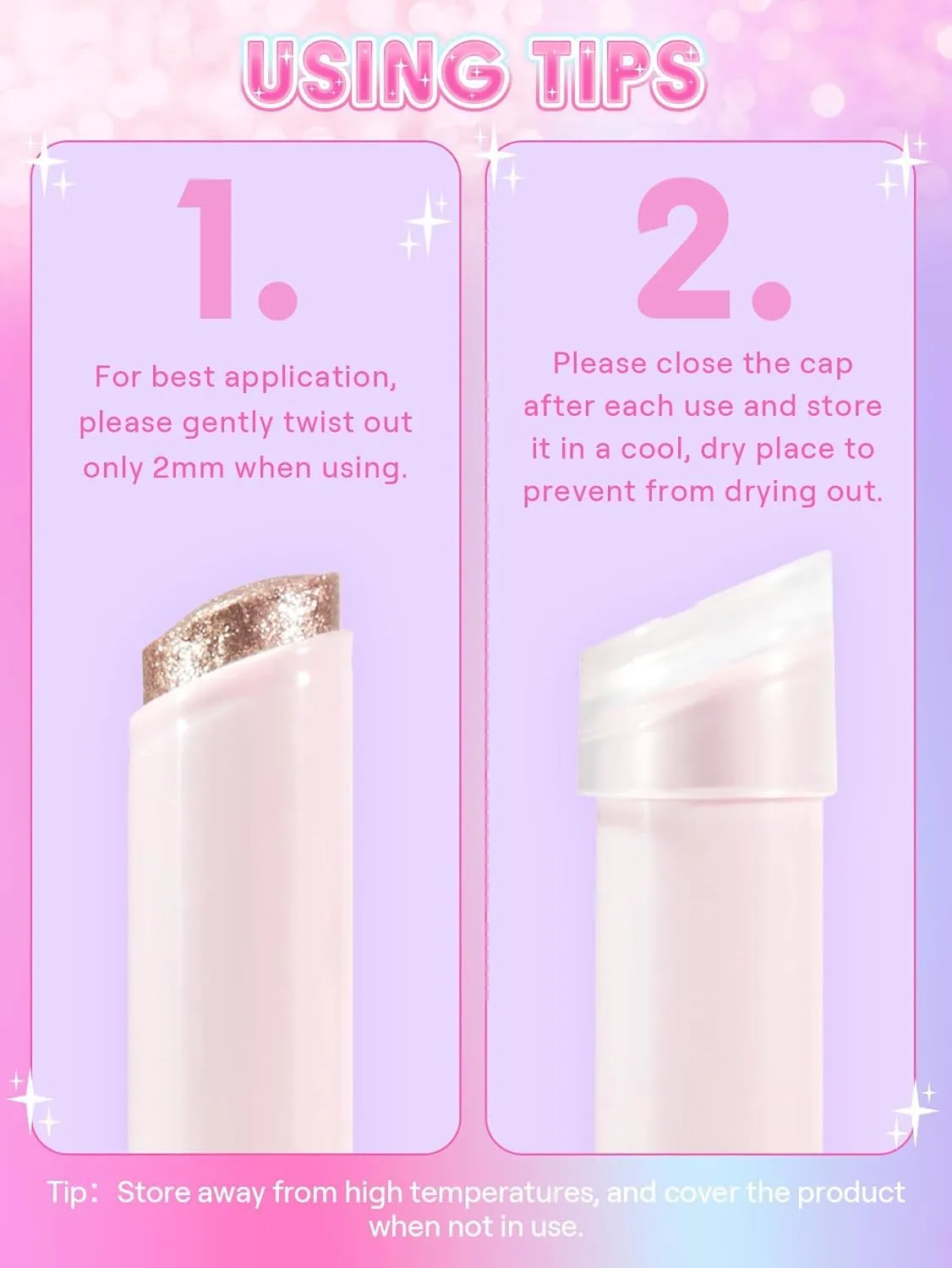 Dau Dau 6PCS Crystal Jelly Glaze Eye Shadow Stick Eyeliner Brightener Pencil Crayon with Brush Easy to Blend Long Lasting Shimmer Eyeshadow Stick