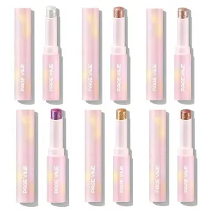 Dau Dau 6PCS Crystal Jelly Glaze Eye Shadow Stick Eyeliner Brightener Pencil Crayon with Brush Easy to Blend Long Lasting Shimmer Eyeshadow Stick