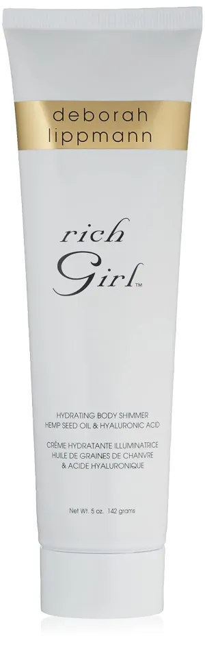 Deborah Lippmann Rich Girl Hydrating Body Shimmer |Highlighter | Body Glow | Luminizer | Illuminating Lotion with Hemp Seed Oil & Hyaluronic Acid, 5oz