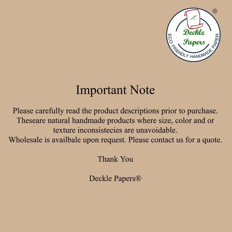 Deckle Papers® Wedding Invitation, Baby Shower Invitation Card, Handmade Deckle Edge Cotton Paper, Drawing, Calligraphy, Painting Paper, Khadi Lokta Rag Paper 150gsm Blank Card Stock (Pack of 50)