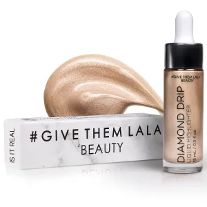 Diamond Drip Liquid Highlighter By Give Them Lala- Highly Pigmented Shimmer Highlighter For Face & Chest- Illuminator Drops For Diamond Sparkle- Glow Drops For Dewy Foundation, Cruelty-Free -(Is It Real)