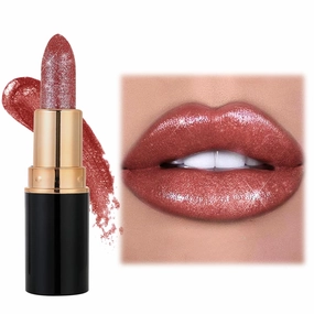 Diamond Lip Gloss Glitter Lipstick Waterproof, 2025 New Non-Stick Lip Gloss, Long Lasting Lipstick, Hydrating Lip Tint Natural Non-Fading Liquid Lip Stick for Women (#06, 3.5ml)