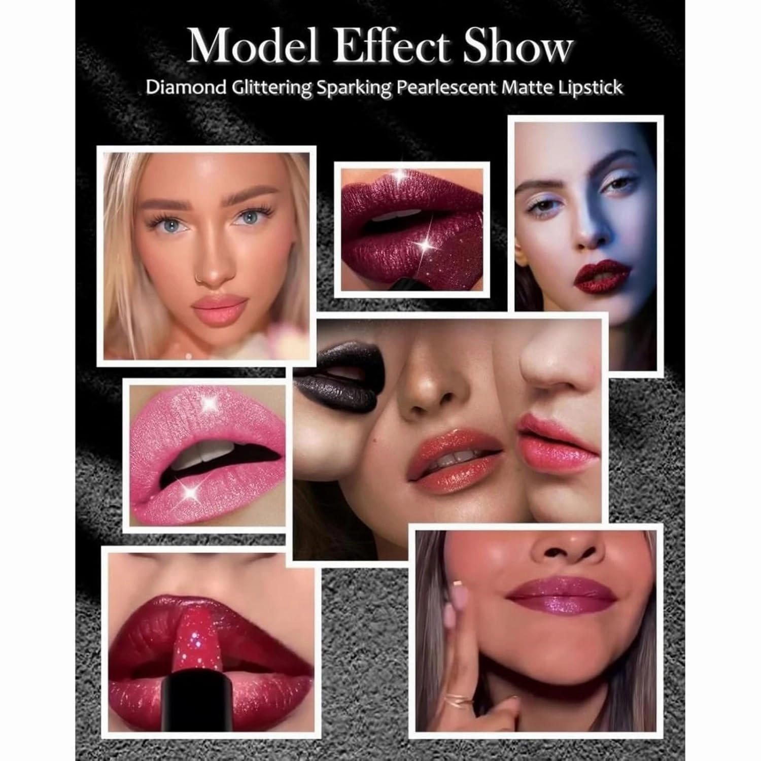 Diamond Lip Gloss Glitter Lipstick Waterproof, Metallic Lipsticks for Women, Moisturizing Shiny Metallic Lipstick, Non-stick Cup Shimmer Sparkling Lipsticks (02, 1)