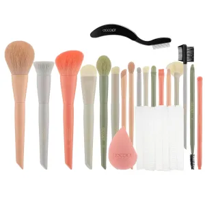 Docolor Makeup Brushes Set 17Pcs Morandi Makeup Brushes with Makeup Bag and Makeup Sponge and Brush Protector   Foldable Eyelash Comb Separator