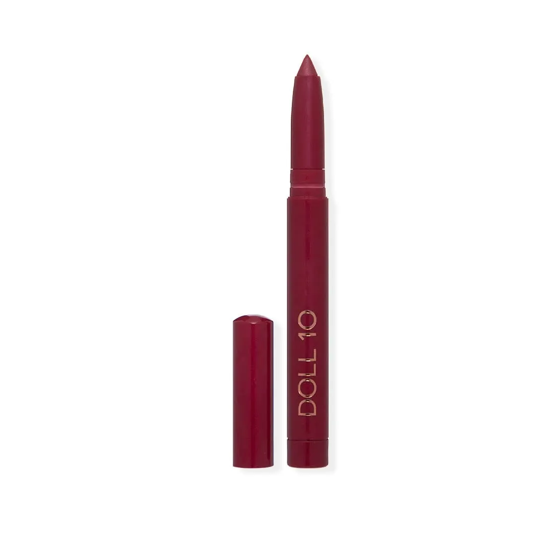 Doll 10 Doll Pro Infinite Wear Lip Serum – Hydrating Longwear Smudge-proof Glossy Tinted Lip Makeup Pencil (Date Night)