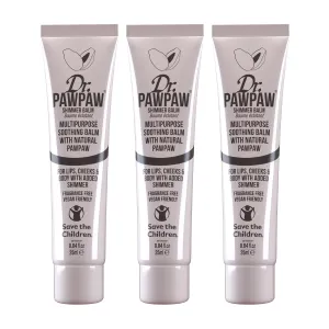 Dr.PAWPAW Shimmer, Multi-Purpose Natural No Fragrance Balm for Hydrating Lips, Skin, Hair, Cuticles, Nails & Beauty Finishing (3 x 25 ml)