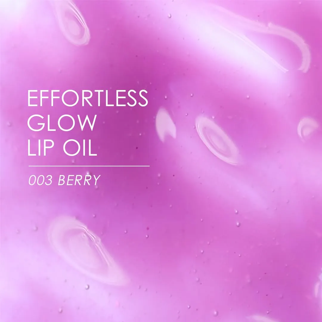 EFFORTLESS Glow Lip Oil 003 BERRY: Hydrating, Nourishing, Plumping | Non-Sticky Lip Gloss, Sheer, Lip Camellia Oil - 0.17oz (5ml)