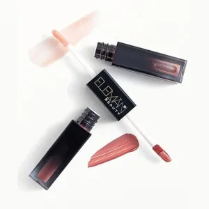 Eleman Beauty Santorini Dual-Sided Liquid Lipstick and Gloss Set with Coconut Oil – Dusty Rose & Baby Pink, 0.14 oz, Soft-Touch, Long-Wear, Non-Sticky, Ultra-Pigmented, Feather-Proof, Hydrating