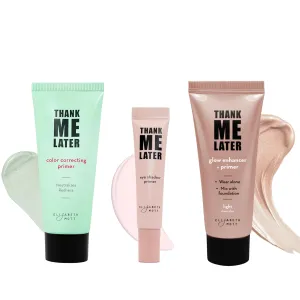 Elizabeth Mott Thank Me Later Bundle – Color Correcting Face Primer, Eye Shadow Primer & Natural Glow Enhancer Primer – Smooth, Radiant Skin & Long-Lasting Wear - Makeup Set for Makeup Lovers