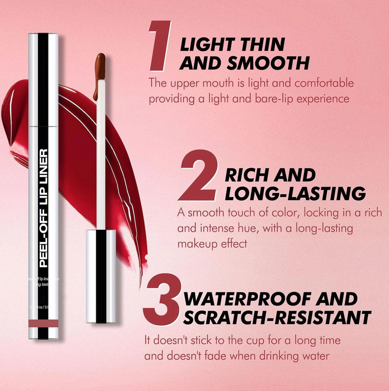 Emryne Lip Stain Peel Off, Emryne Lip Liner Stain, Transfer Proof Lipstain, Peel off Non-stick Cup Matte Waterproof Longwear Liquid Lipliner, No Smudging (04# 05# 06# 07#)