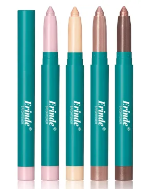 Erinde 4 Colors Eyeshadow Stick, Eye Brightener Stick, Shimmer Creamy Eye Shadow Makeup, Long Lasting Waterproof Glitter Highlighter Eye Liner Pencil Set