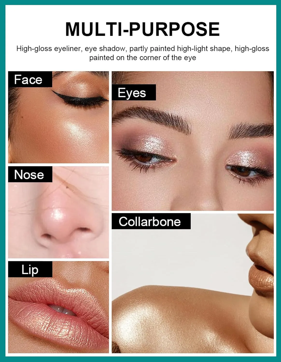 Erinde 4 Colors Eyeshadow Stick, Eye Brightener Stick, Shimmer Creamy Eye Shadow Makeup, Long Lasting Waterproof Glitter Highlighter Eye Liner Pencil Set