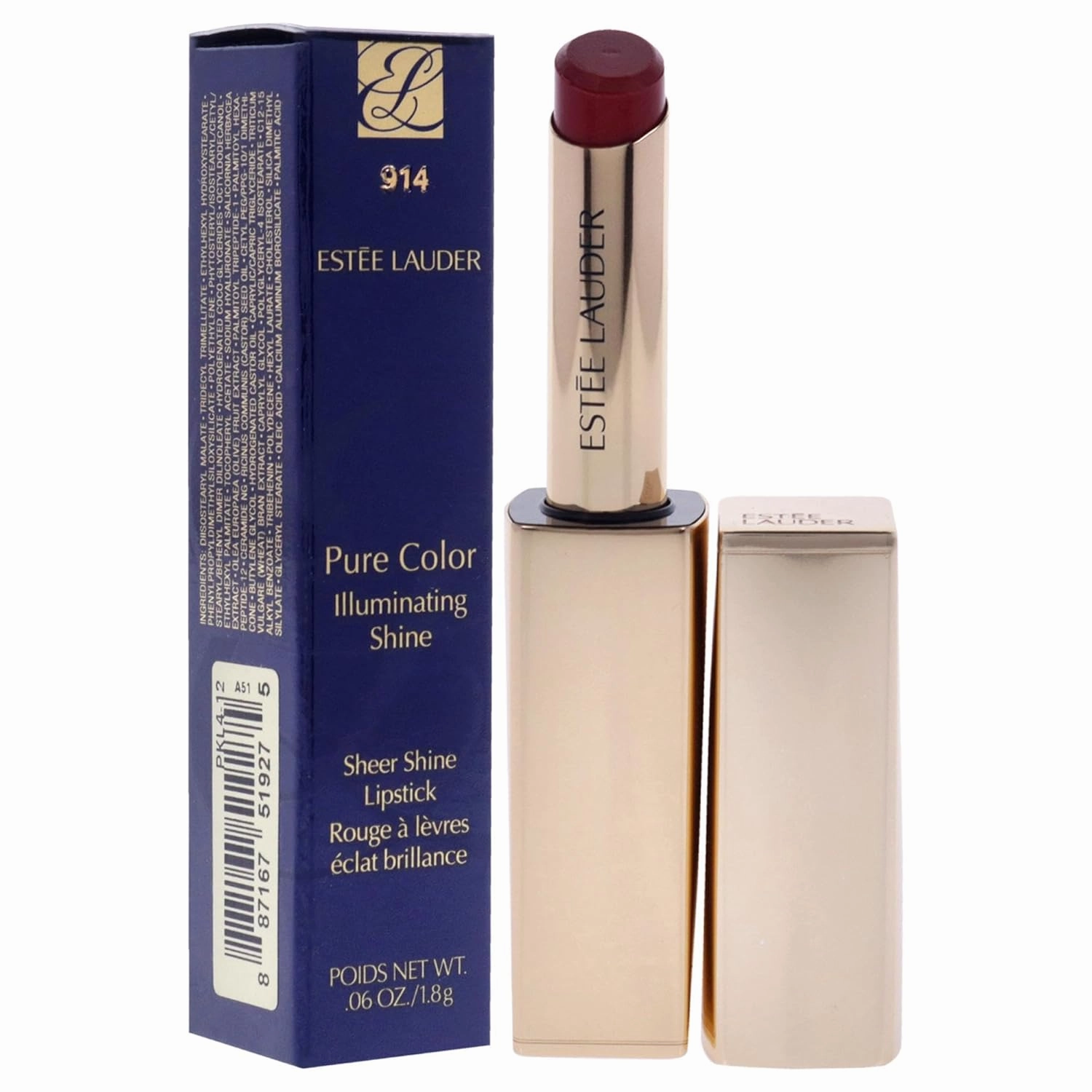 Estee Lauder Pure Color Illuminating Shine Lipstick - 914 Unpredictable for Women - 0.06 oz Lipstick
