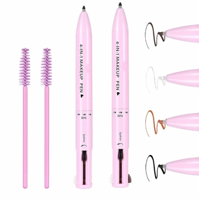 Eternaljoymart Eyebrow Pen,4 in 1 Makeup Waterproof Natural Beauty Pencil,Multifunction Face Beauty Pencil Comes with Eyeliner, Lip Liner, Highlighter Makeup & Eyebrow Pencils (#01 #03)
