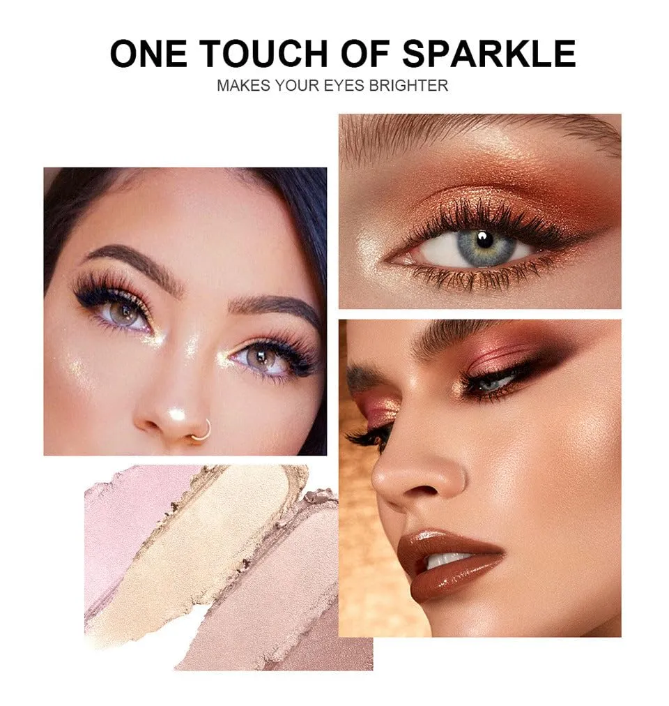 Eyeshadow Brightener Stick, Highlighter Eyeshadow Pencil, Long Lasting Glitter Highlighter Eyeliner Pencil, Matte Shimmer Creamy Eye Shadow Makeup, Blends Perfectly (4Pcs)
