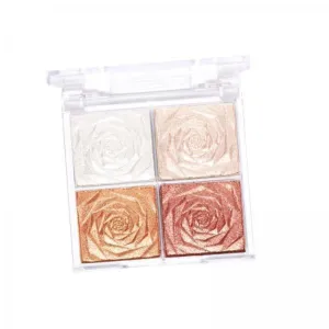 Eyeshadow Palette, 4 Color Shimmer Highlighter Blush Set for Face and Eyes