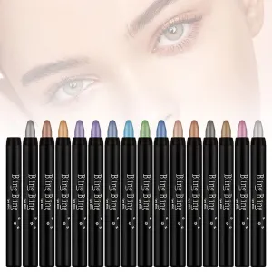 Eyeshadow Stick Set, 2025 New Eyeshadow Shimmer Stick, 16 Color Highlighter Eyeshadows Pencil, Waterproof Long Lasting Brightener Eyeshadows Pencil (16PCS)
