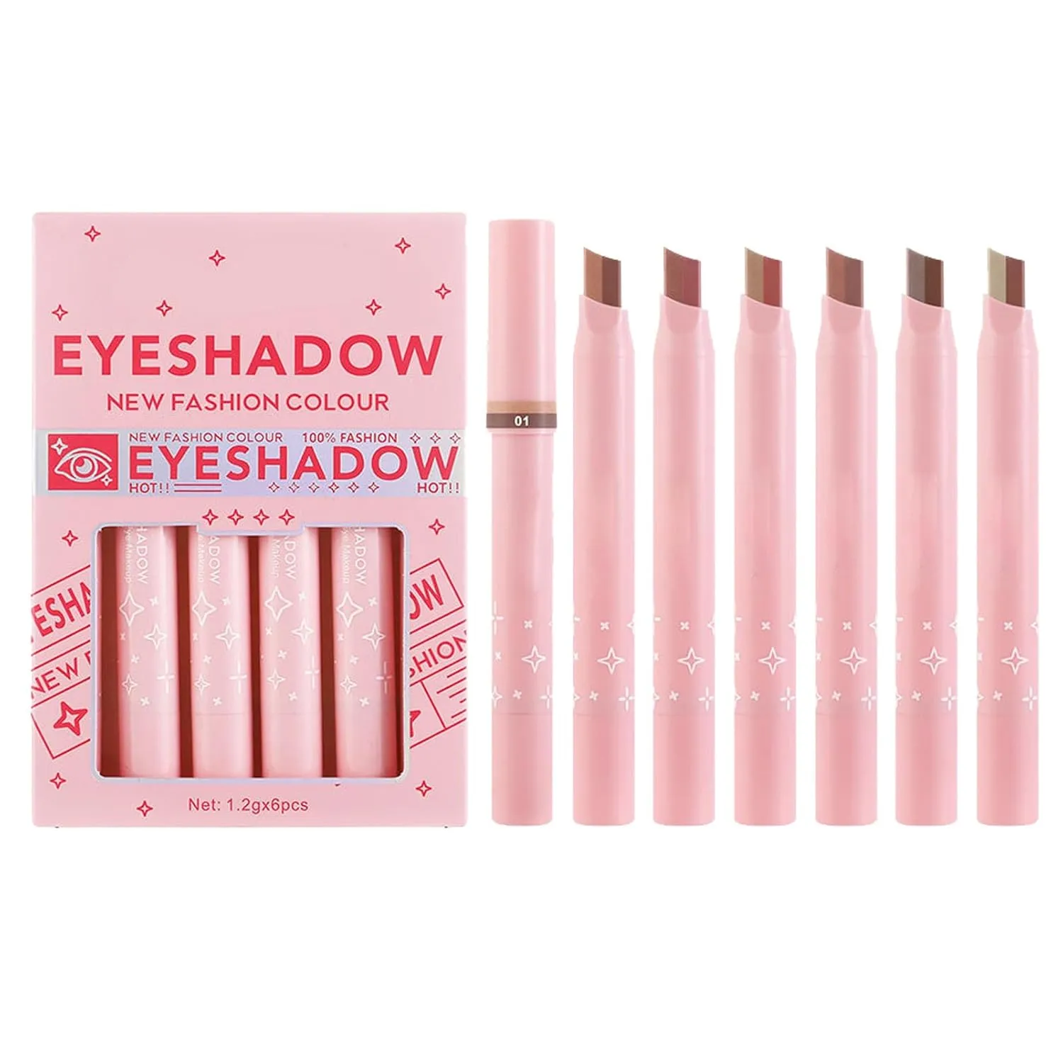 Eyeshadow Stick Set – 6-Piece Cream Eye Shadow Crayon Kit | Matte & Shimmer Waterproof Eyeshadow Sticks, Blendable Highlighter Pens For Eye Brightener Makeup, Smooth Long-Wear Formula For Daily