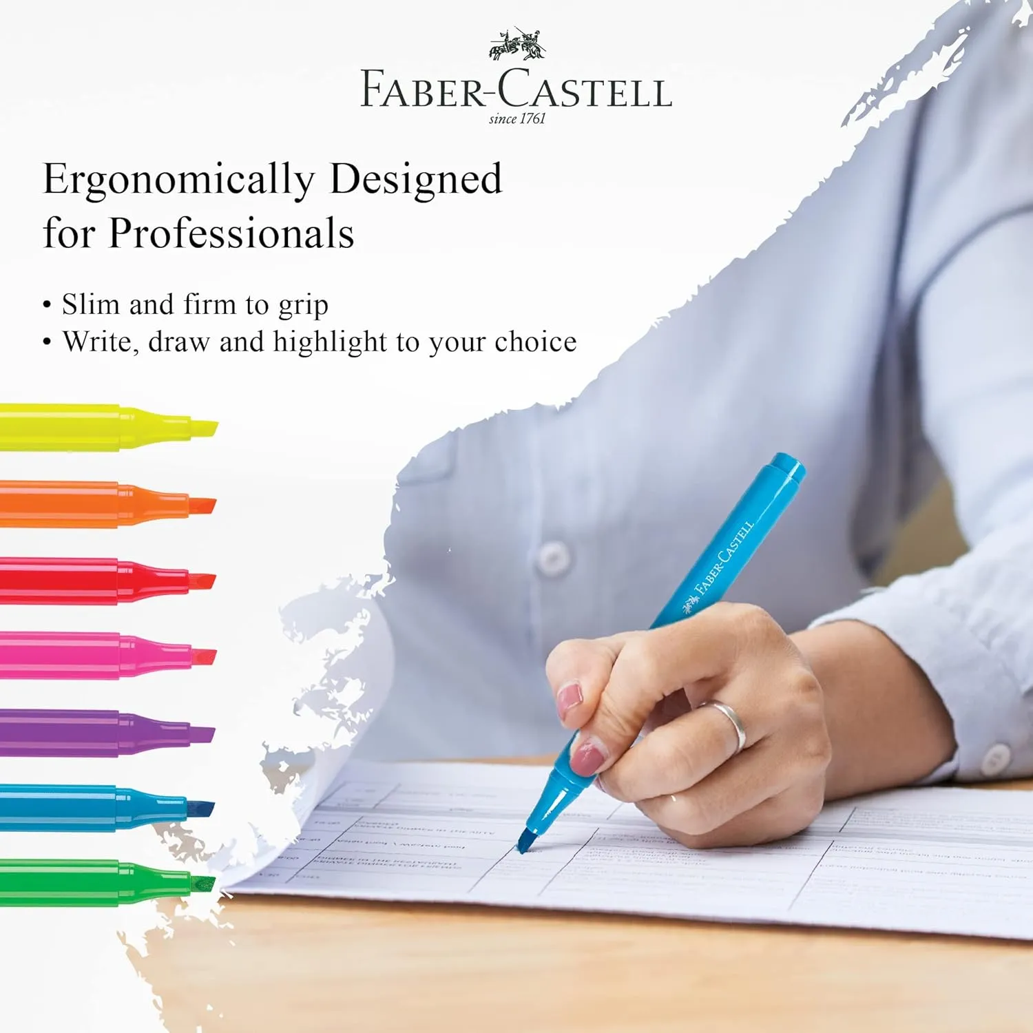 Faber-Castell Textliner 38 Pastel Highlighter Pen (Apricot) -2 Line Widths for broad and fine marking, Unique Soft Pastel Colors, Clipped Holder, Great Marking Performance (2x Pack of 10)