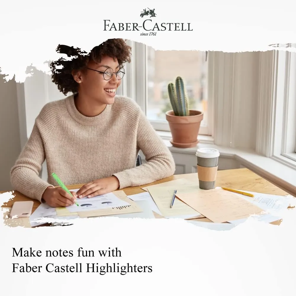 Faber-Castell Textliner 38 Pastel Highlighter Pen (Apricot) -2 Line Widths for broad and fine marking, Unique Soft Pastel Colors, Clipped Holder, Great Marking Performance (2x Pack of 10)