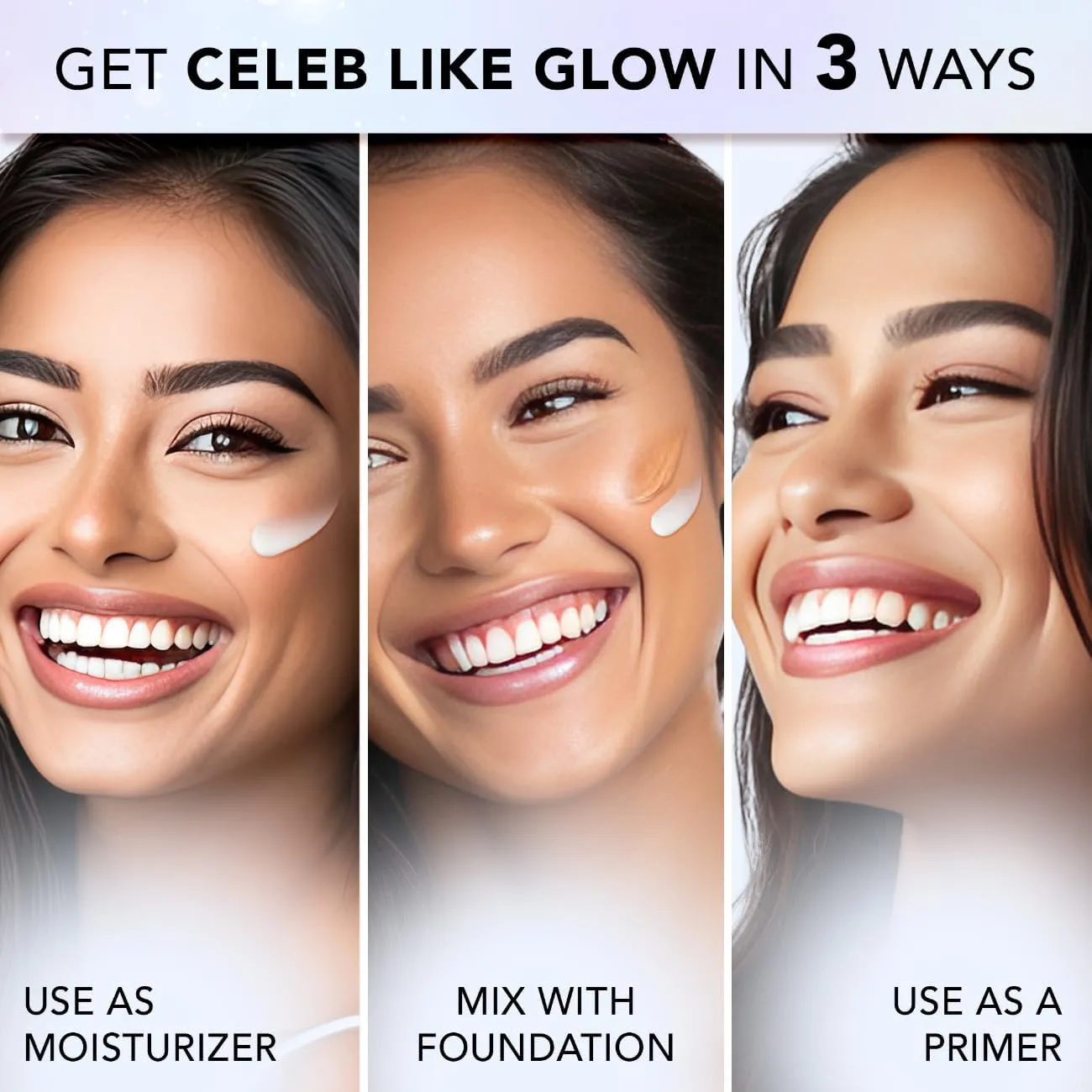 FACES CANADA Strobe Cream - Gold, 30g | Primer   Highlighter   Moisturizer | Shea Butter & Hyaluronic Acid | Intense Hydration Illuminating & Glowing Makeup Base (Silver, 1.05 ounce)