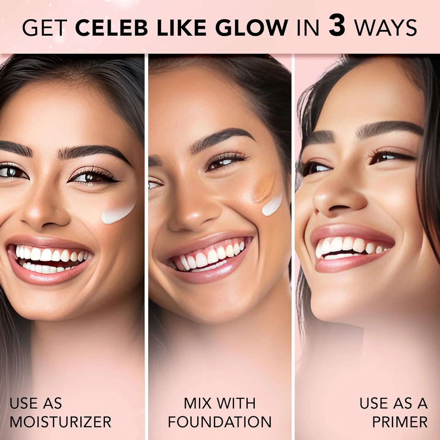 FACE'S CANADA Strobe Cream | Primer   Highlighter   Moisturizer | Shea Butter & Intense Hydration Flawless Radiant Dewy Skin For Illuminating & Glowing Makeup Base - Rose Gold, 30g (1.05 Oz)