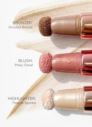 FARMASi Midnight Touch Highlighter, iquid Blush Lightweight Cheek Color for a Flushed, high-impact Shimmer with Soft Cushion applicator (Highlighter)