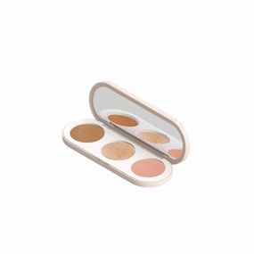 Farmasi Peach Bite Eyeshadow Palette 13g / 0.45oz – 3-in-1 Face Palette with Peach-Toned Eyeshadow, Blush, and Highlighter – Soft Texture & Buildable Shades for Natural Radiance