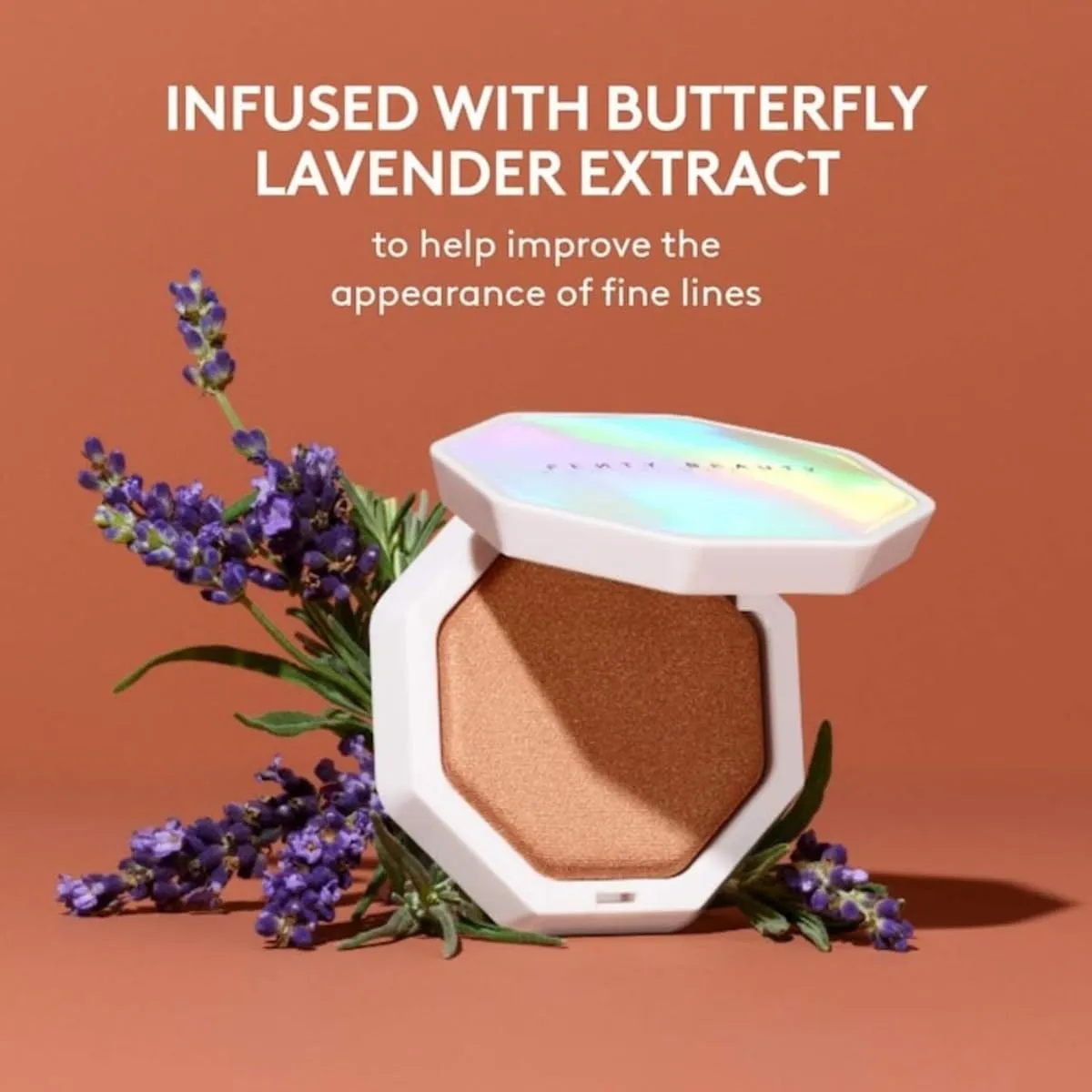 FENTY BEAUTY Demi Glow Light-Diffusing Highlighter, 0.16 OZ (Yum Rum - Soft Rose Gold Shimmer, .16OZ)