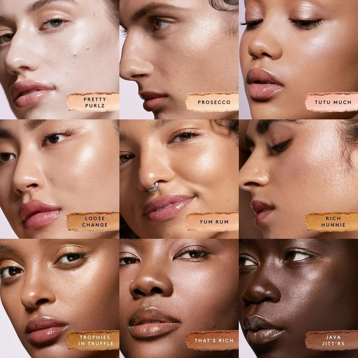 FENTY BEAUTY Demi Glow Light-Diffusing Highlighter, 0.16 OZ (Yum Rum - Soft Rose Gold Shimmer, .16OZ)