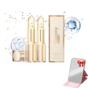 Filgaentrme Lipstick, Color Changing Lipstick, Clear Lips tick That Changes Color, Long Lasting 24 Hours Moisturizing Glossy Shine Lip Gloss (2pcs)