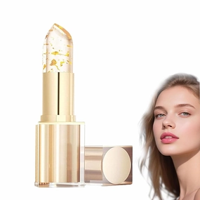 Filgaentrme Lipstick,Clear Color Changing Lipstick with Gold Flakes,Color Changing Lip Gloss,Transfer Proof Color ChangingLipstick,Remainder H Lipsticks,Hardpointing,Ph Lip Stick Color Changings (1)