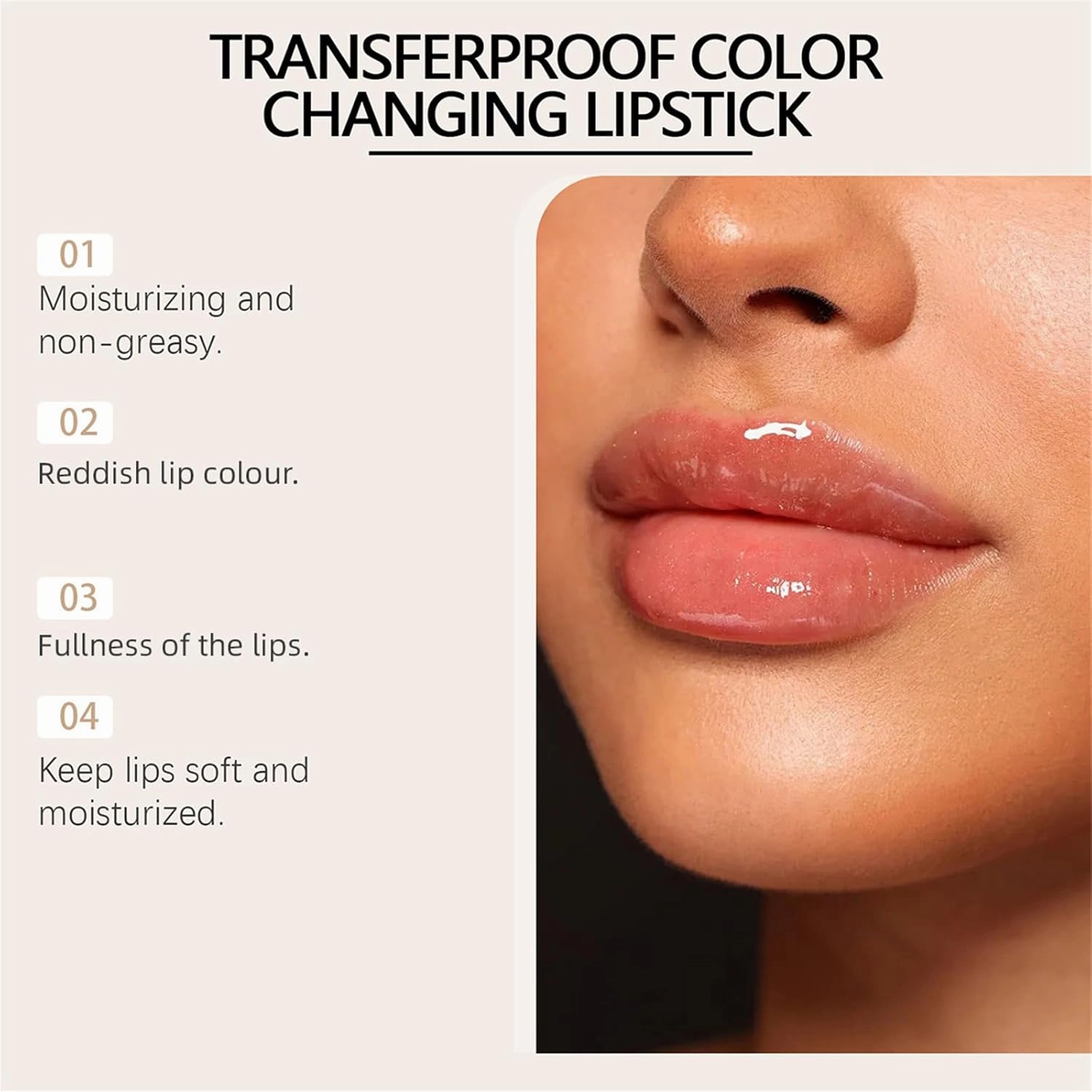 Filgaentrme Lipstick, Filgaentrme Lip Stain Color, Transferproof Color Changing Lip stick, Gold Foil Moisturizing Glossy Shine Lip Gloss (2pcs)
