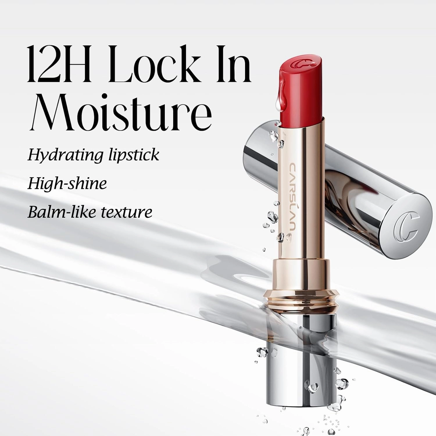 Flood Kissed Lipstick, Hydrating Lip Color Makeup, Natural Lip Gloss Finish with Hyaluronic Acid Formula, Shiny, Smooth, W03