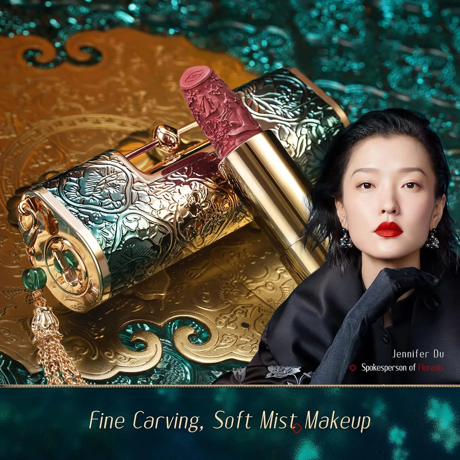 FLORASIS Blooming Rouge Love Lock Lipstick Long-Lasting Sculpting Lipstick Misty Matte Finish Lightweight Nourishing for Everyday Use (M1666 Bed of Roses)