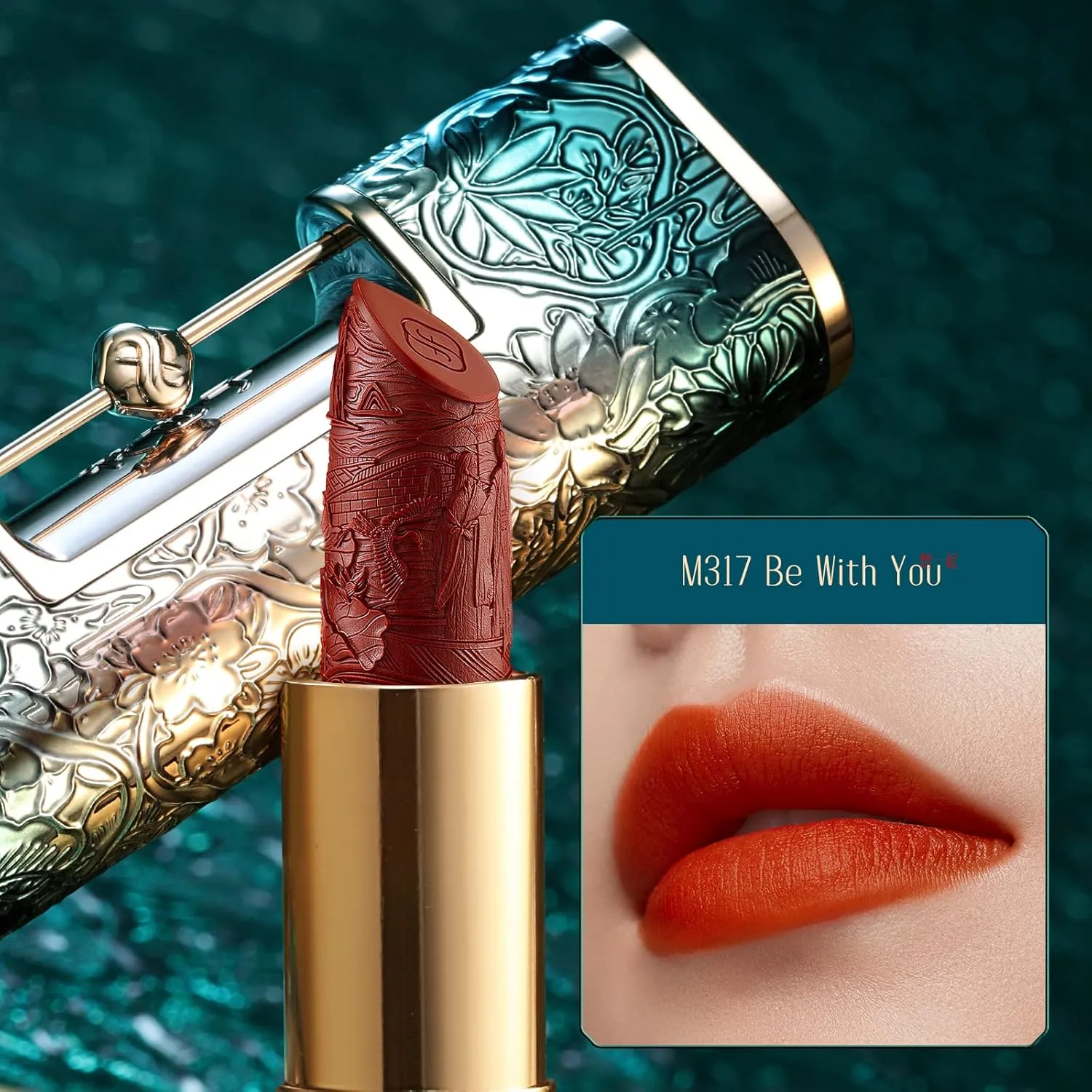 FLORASIS Blooming Rouge Love Lock Lipstick Long-Lasting Sculpting Lipstick Misty Matte Finish Lightweight Nourishing for Everyday Use (M317 Be With You)