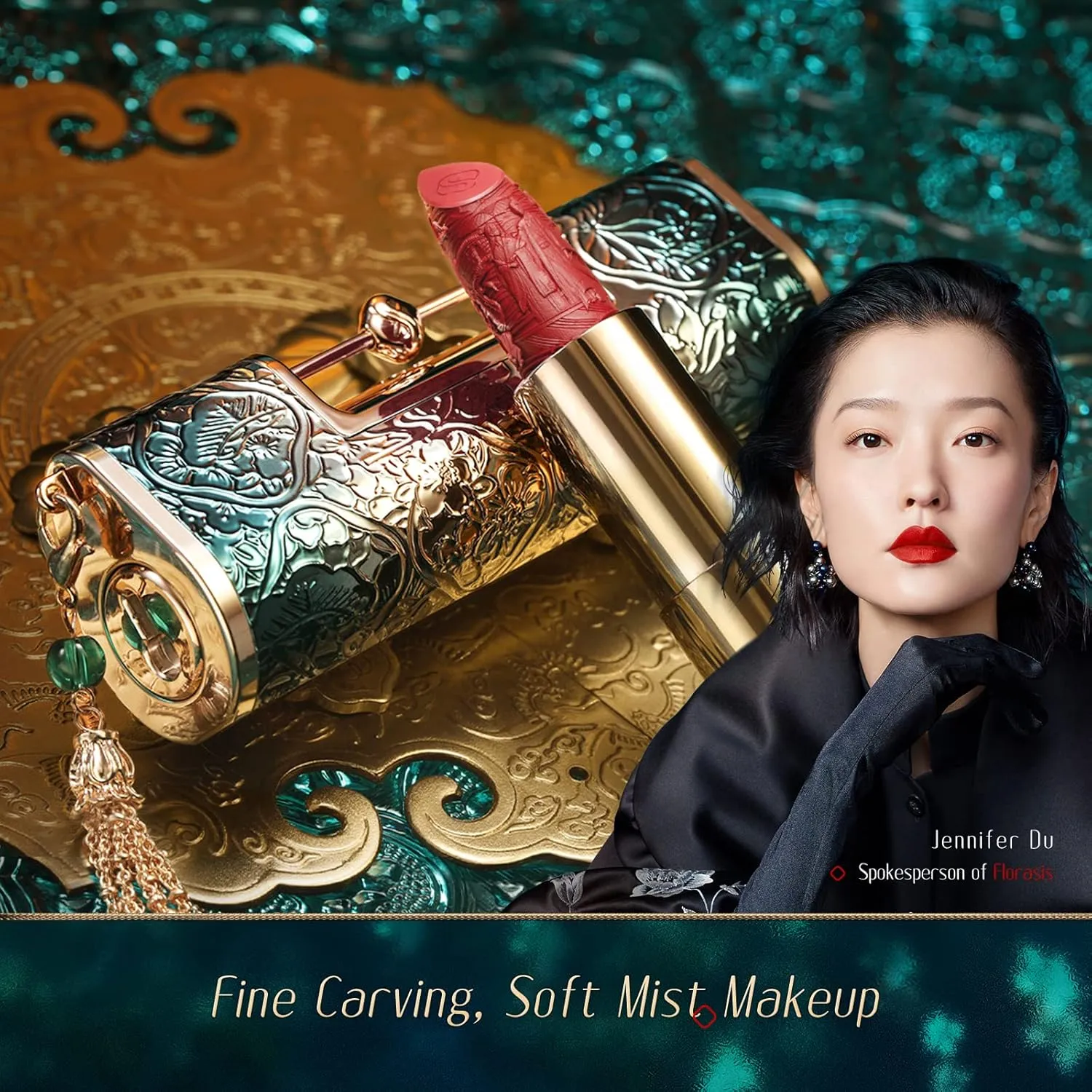 FLORASIS Blooming Rouge Love Lock Lipstick Long-Lasting Sculpting Lipstick Misty Matte Finish Lightweight Nourishing for Everyday Use (M520 I Love You)