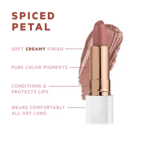 FLOWER BEAUTY By Drew Barrymore Petal Pout Lipstick - Nourishing & Highly Pigmented Lip Color with Antioxidants, Matte Finish - Spiced Petal (Pack of 2)