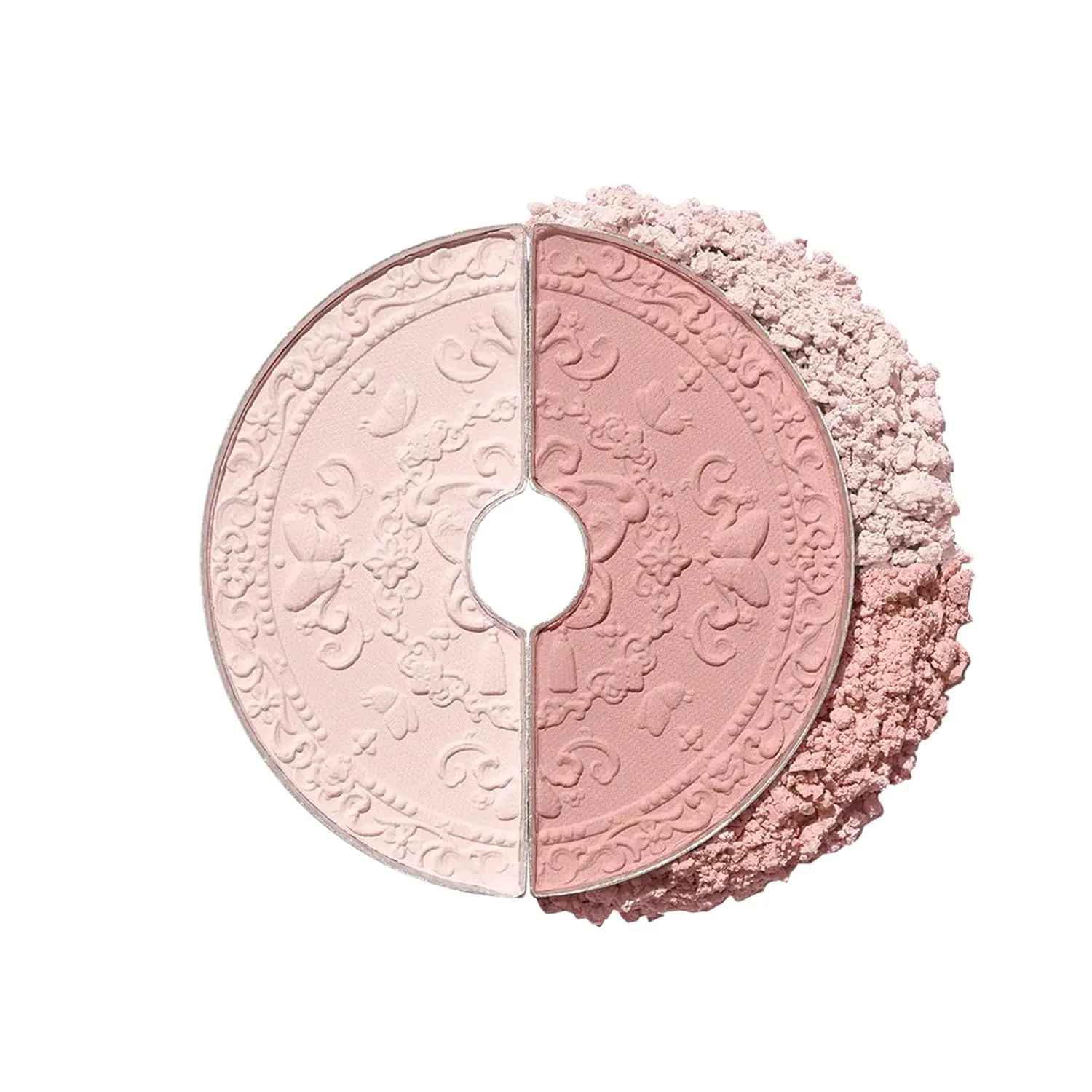 Flower Knows Butterfly Cloud Collar Rouge Box Highlighting & Blush Duo Powder,Nude Peach Matte Finish Blush & Highlighter Palette,Buildable & Blendable Makeup for cheeks(01 Rouge Snow)