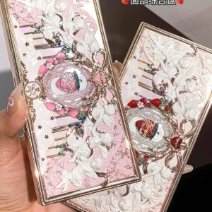 Flowerknows Strawberry Cupid Collection Face Makeup Palette Blush Eyeshadow Highlighter Face Bronzer Palette (C02)