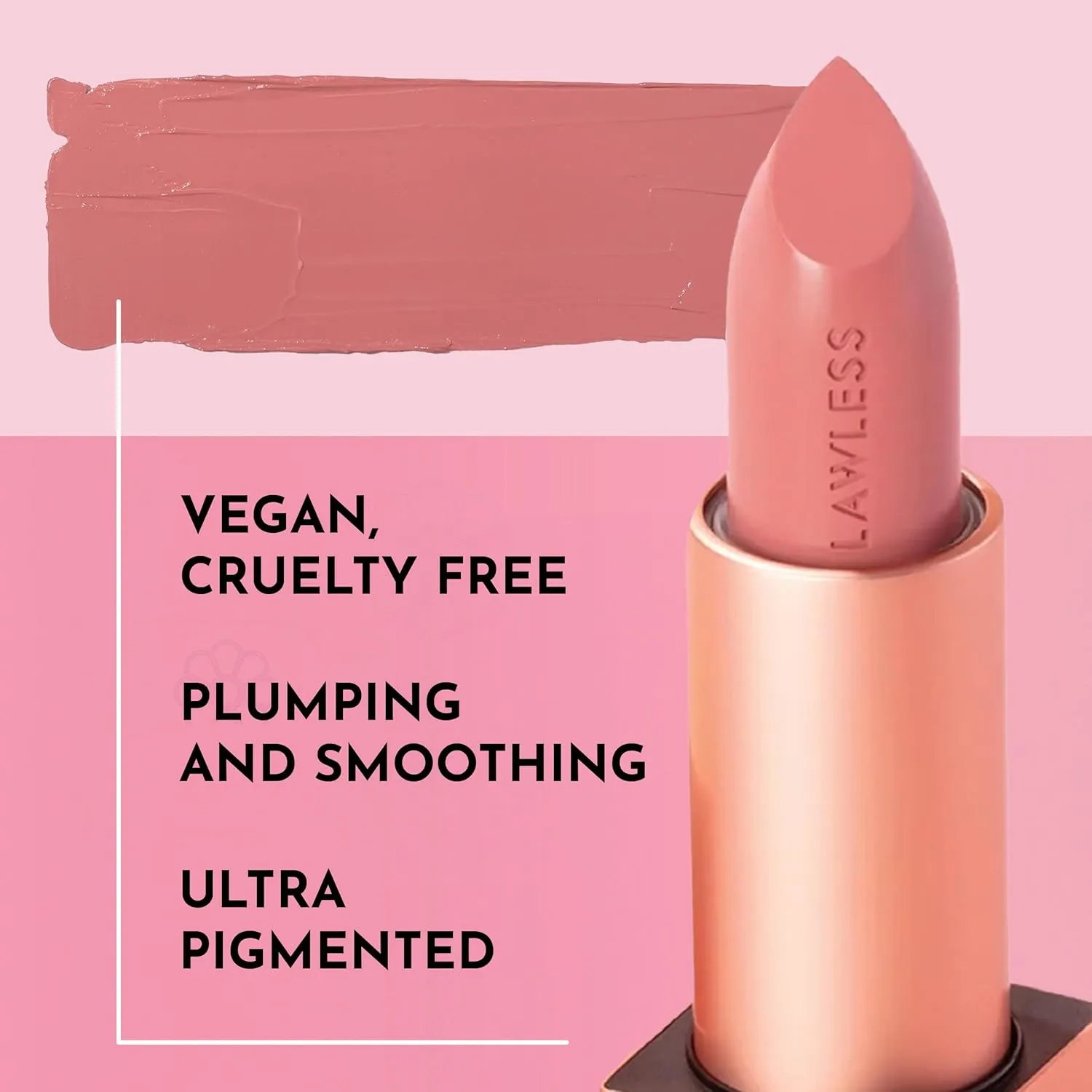 Forget the Filler Lip-Plumping Line-Smoothing Satin Cream Lipstick, Little Lady Daisy, Pink, 0.1 Ounce