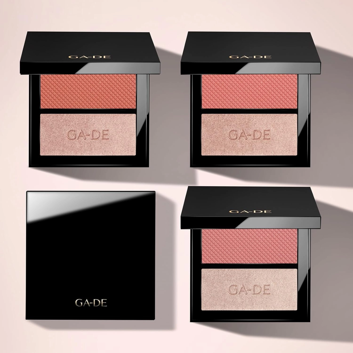 GA-DE Velveteen Blush and Shimmer Duet, 48 - Formulated with Micronized Pearls and Pigments for Sculpting Face and Décolleté - Paraben-Free - 0.26 oz